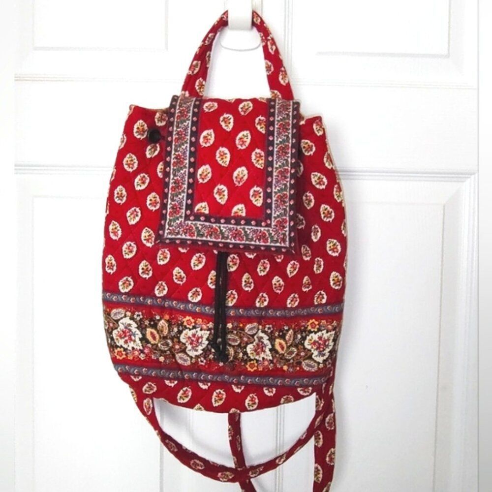 Vera Bradley “Provencal” large quilted paisley backpack EUC